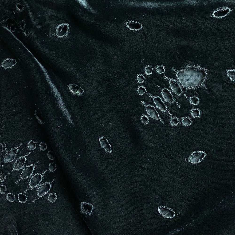 1930s Eyelet Silk Velvet Jacket With Cutout Sleev… - image 5