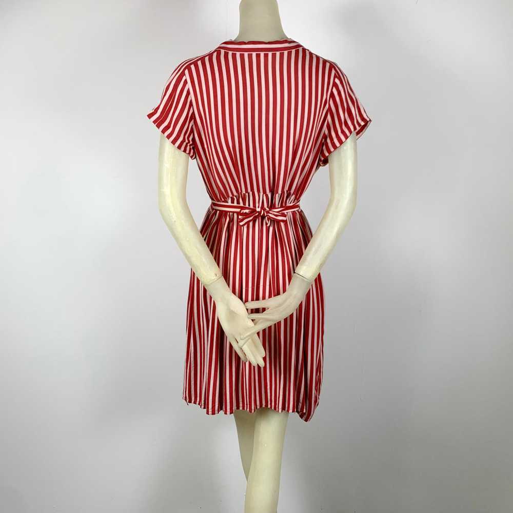 1940s Candy Striped Shirtwaist Dress - image 6