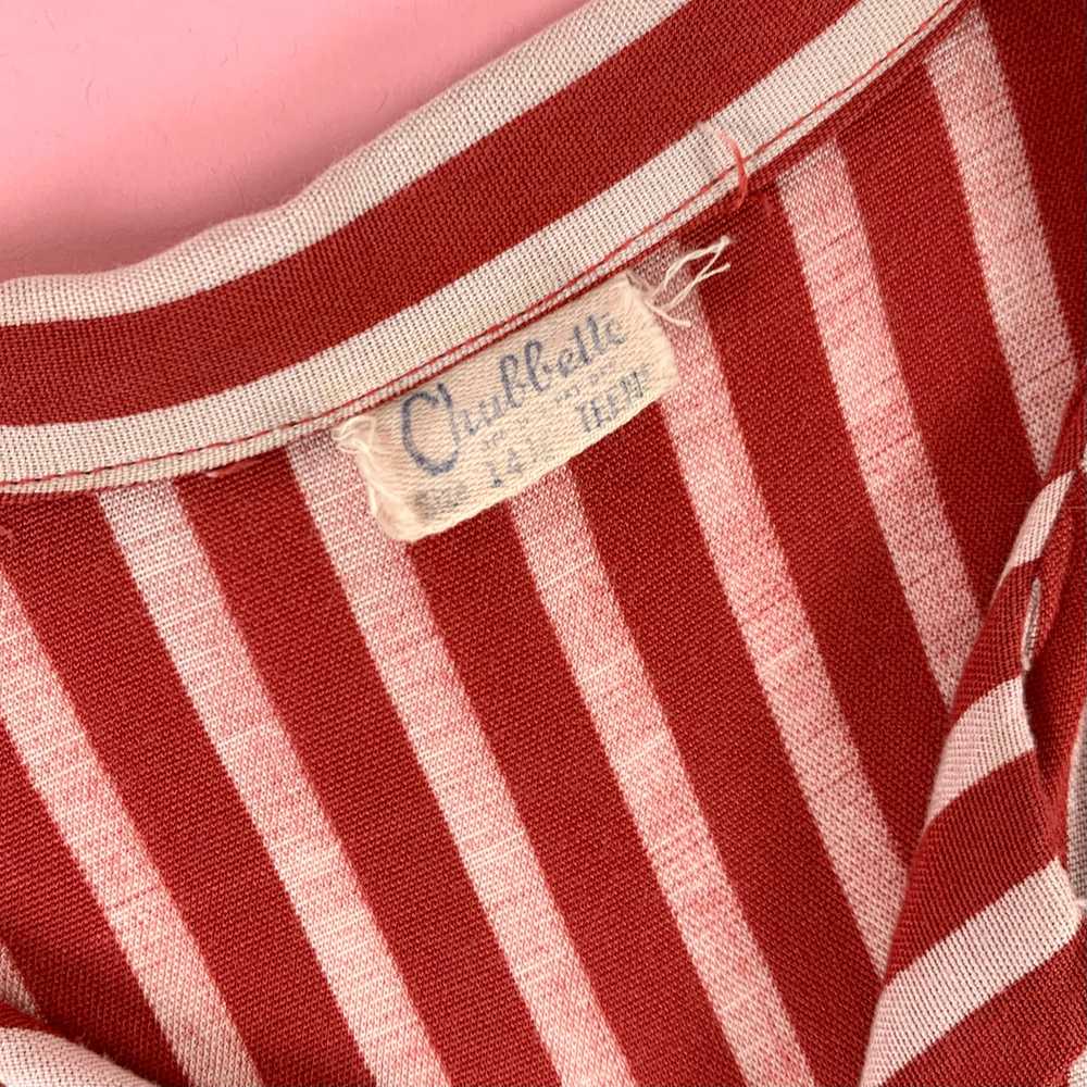 1940s Candy Striped Shirtwaist Dress - image 9