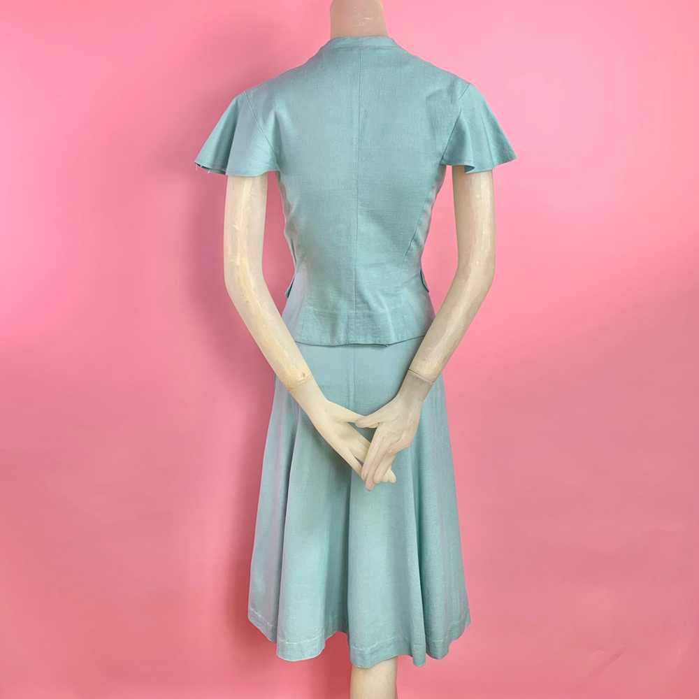 1940s Kay Collier 2 pc Mint Green Set w/ Oversize… - image 4