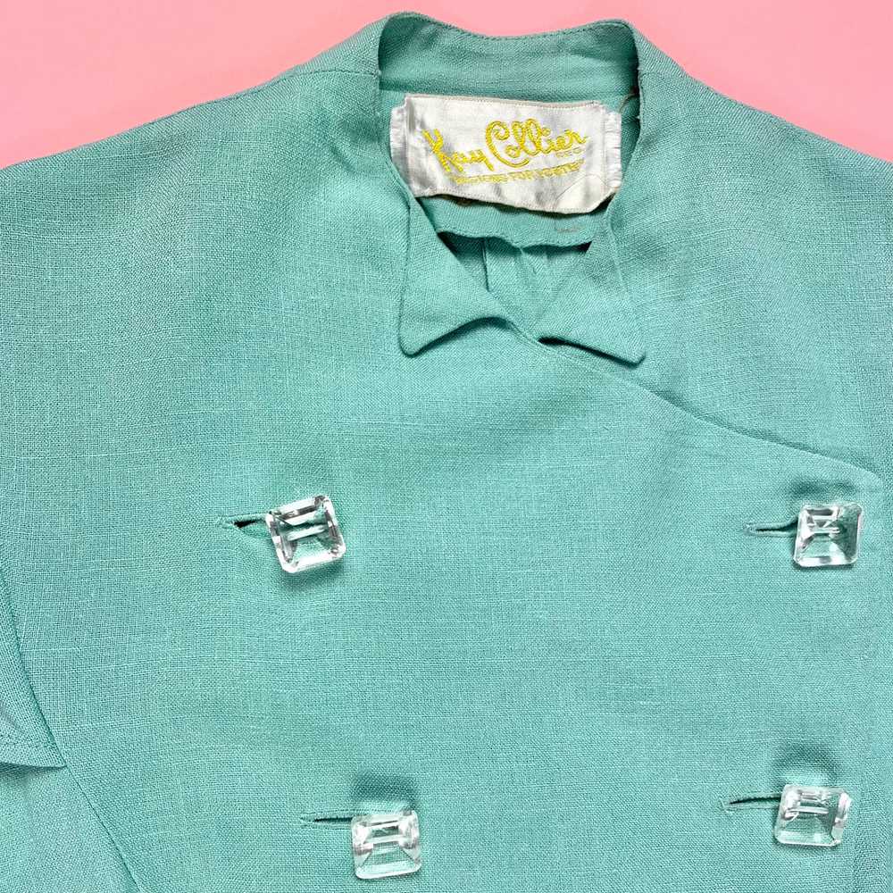 1940s Kay Collier 2 pc Mint Green Set w/ Oversize… - image 6