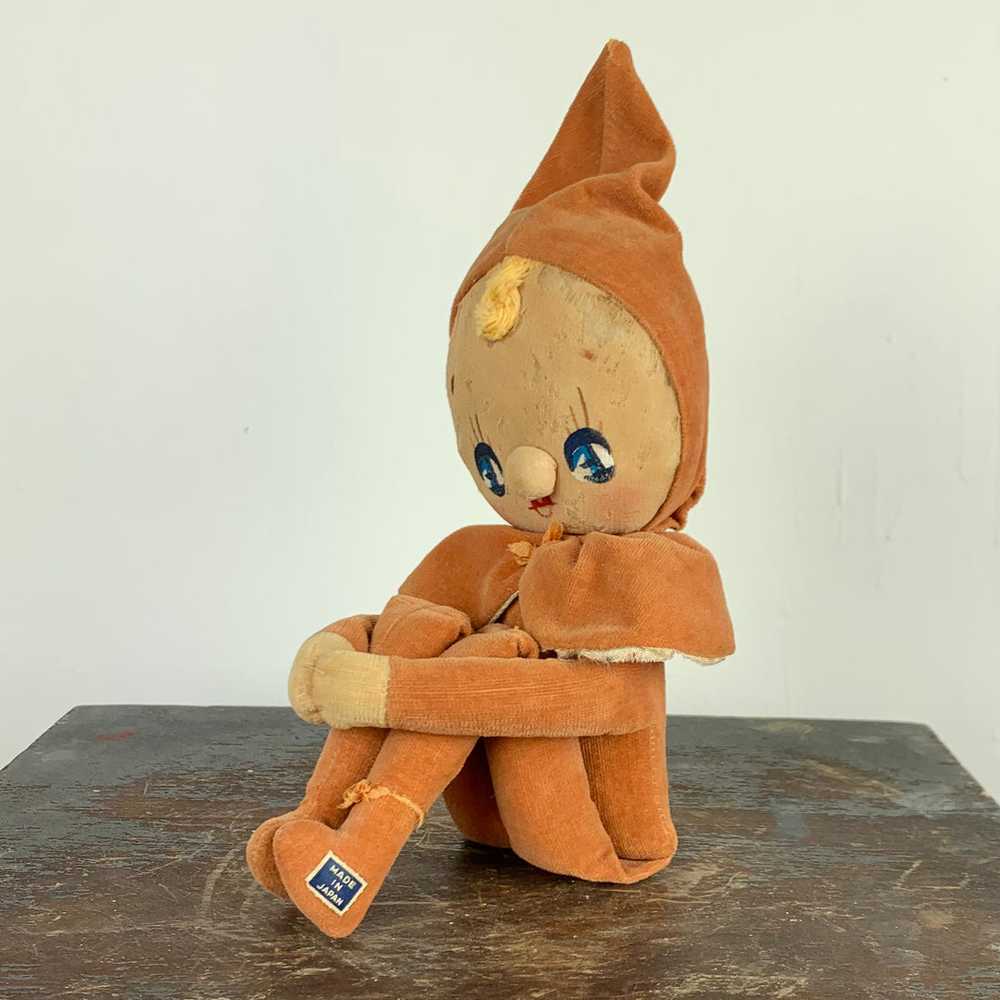 1950s Peach Velvet Elf On The Shelf Pixie Doll - image 1