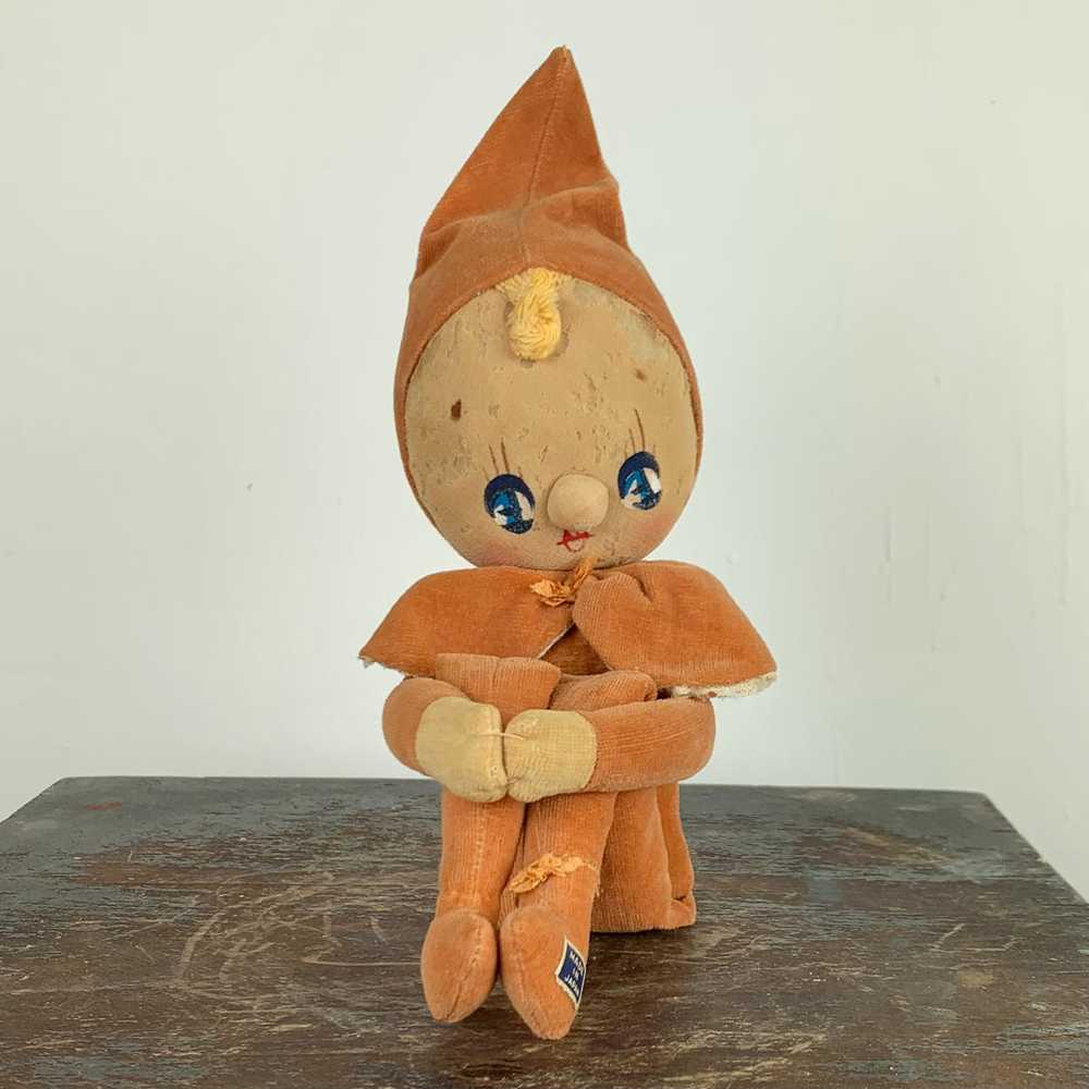 1950s Peach Velvet Elf On The Shelf Pixie Doll - image 2