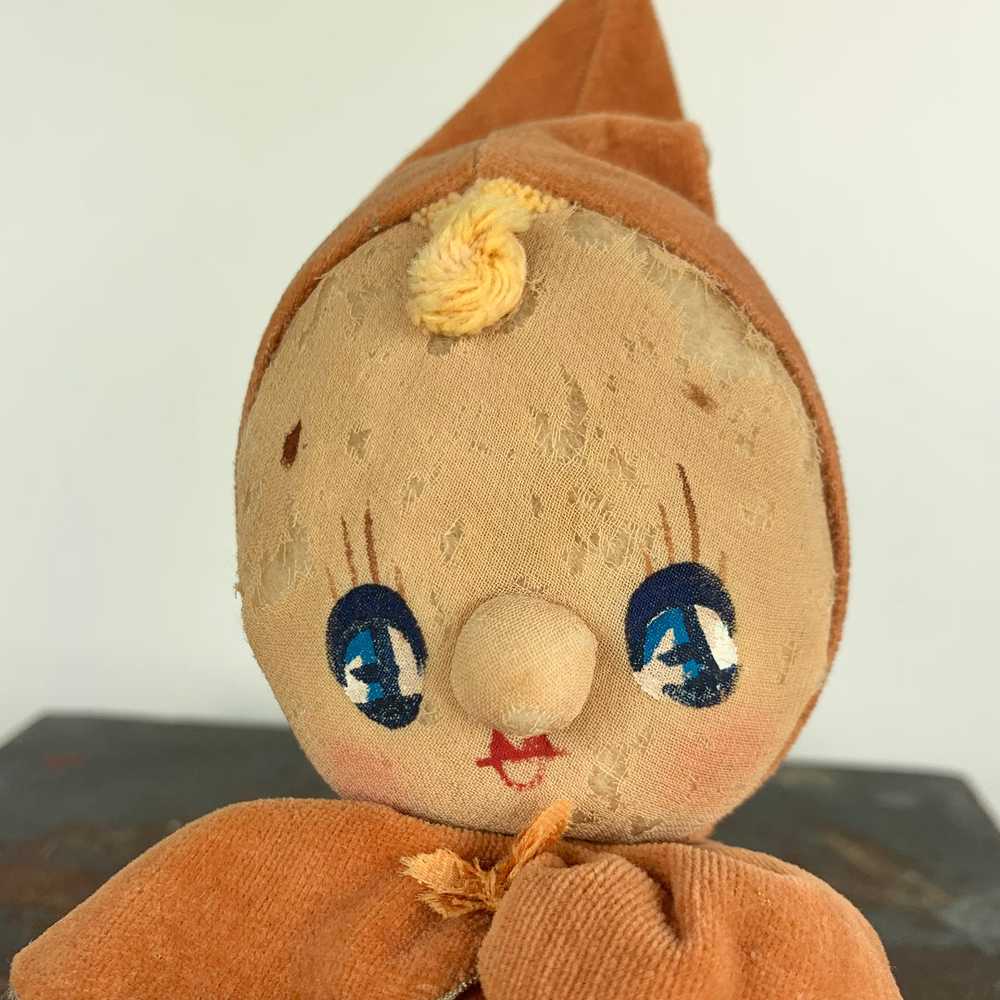 1950s Peach Velvet Elf On The Shelf Pixie Doll - image 5