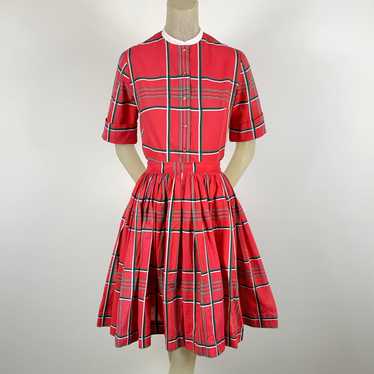 1950s Woven Plaid 2 pc Set - image 1