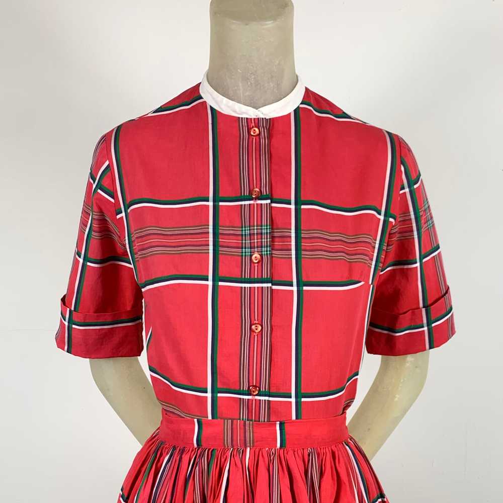 1950s Woven Plaid 2 pc Set - image 2