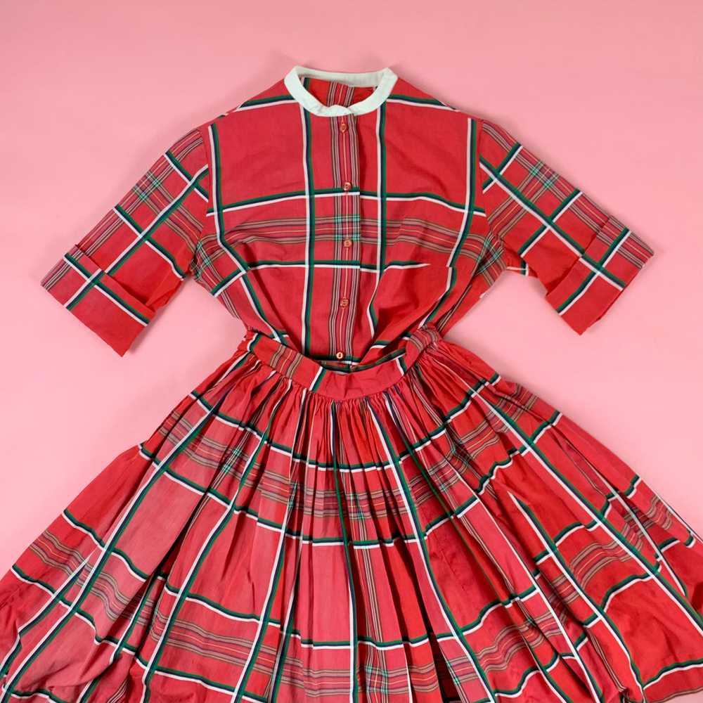 1950s Woven Plaid 2 pc Set - image 6