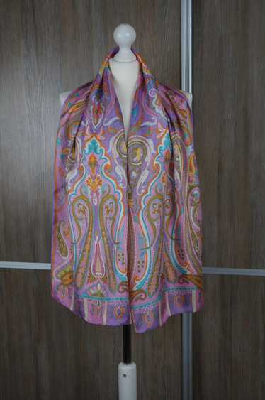 Designer CODELLO long colorful silk paisley scarf.