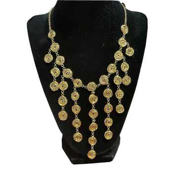 Other Claudia Labao Gold Colored Bib Necklace Fas… - image 1