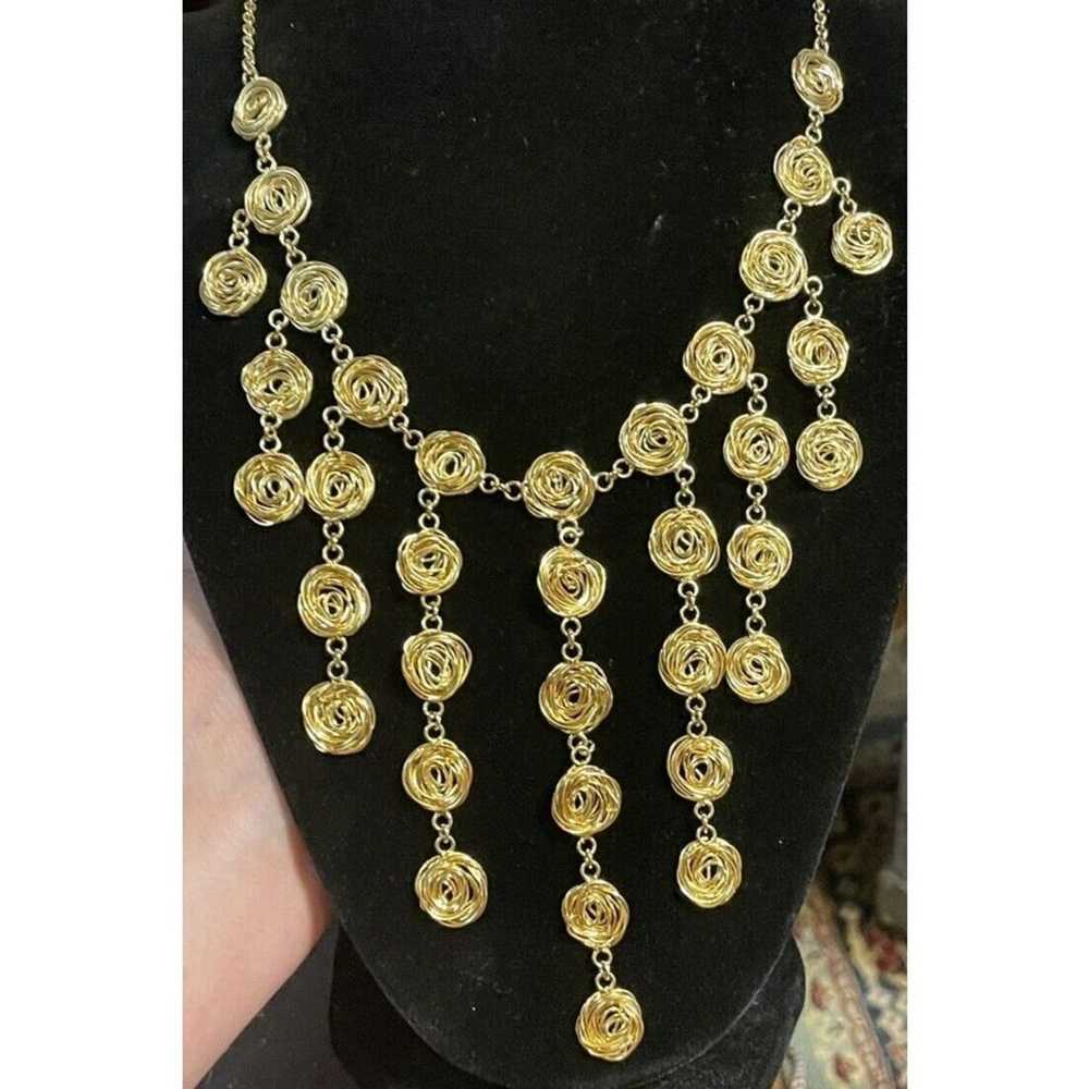Other Claudia Labao Gold Colored Bib Necklace Fas… - image 4