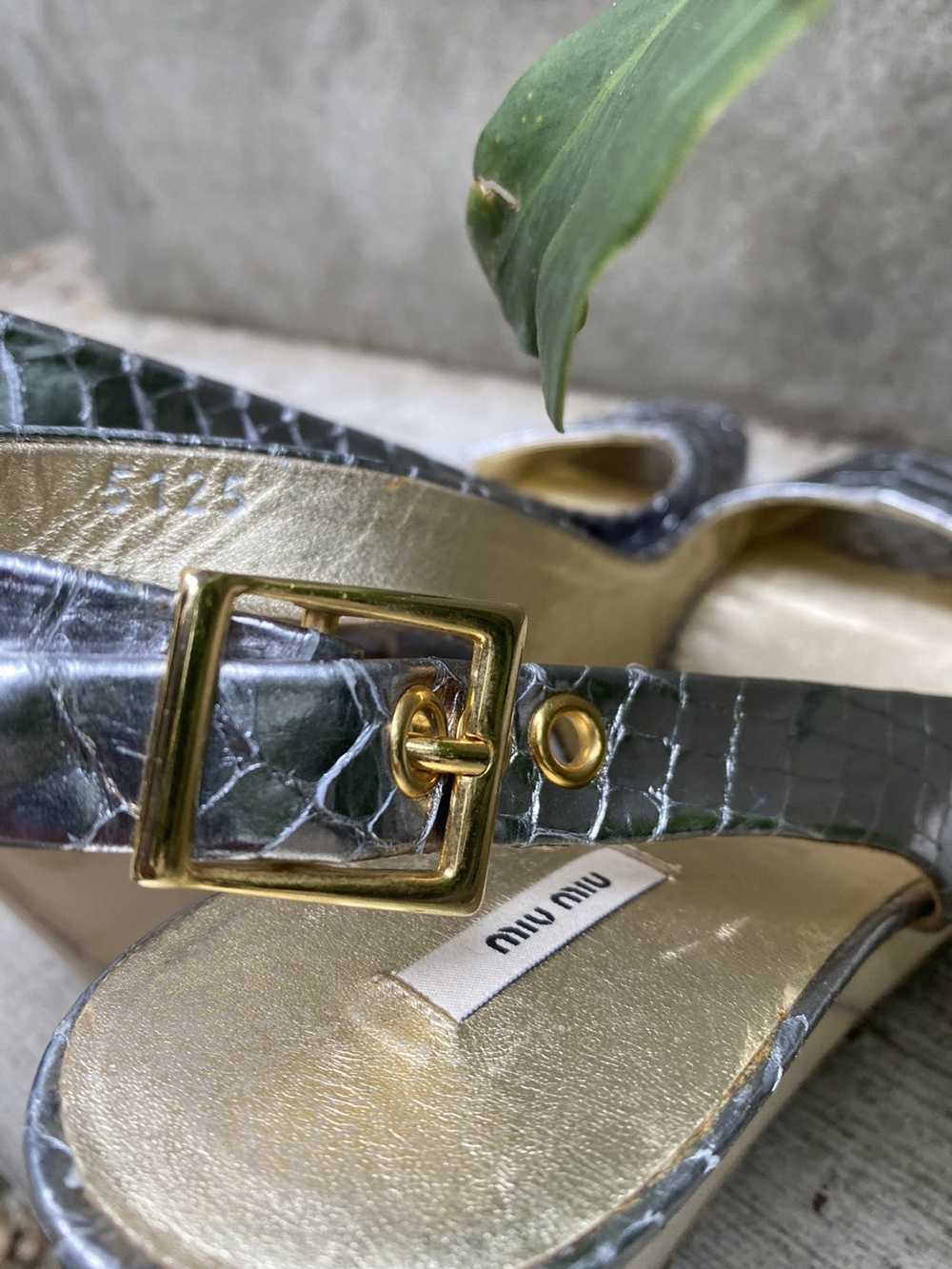 Miu Miu 💎🐍 MIU MIU silver snake skin finish WED… - image 7