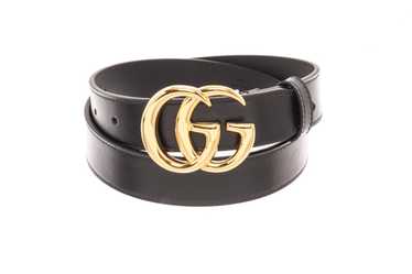 Gucci Silver G Monogram Buckle Matte Black Leather Thin Skinny Belt size 75