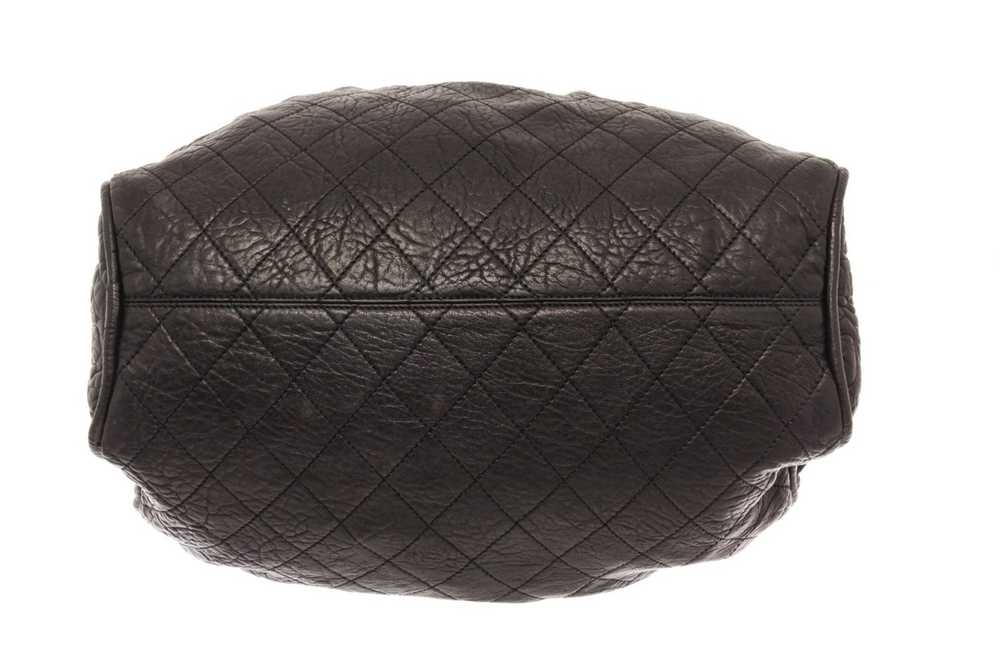 Chanel Chanel Black Grey Quilted Stitch Large Sho… - image 4