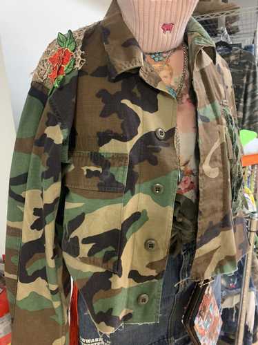 Vintage Cute, Cropped and Camo Fringed Jacket