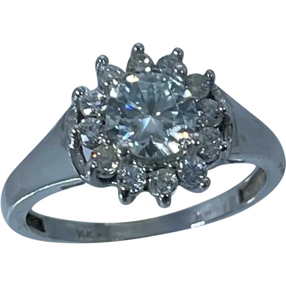 14k Moissanite & Diamonds Hand Crafted Ring - image 1