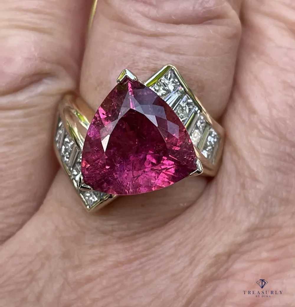 GIA 6.59ct Natural RUBELLITE Tourmaline Diamond 1… - image 11