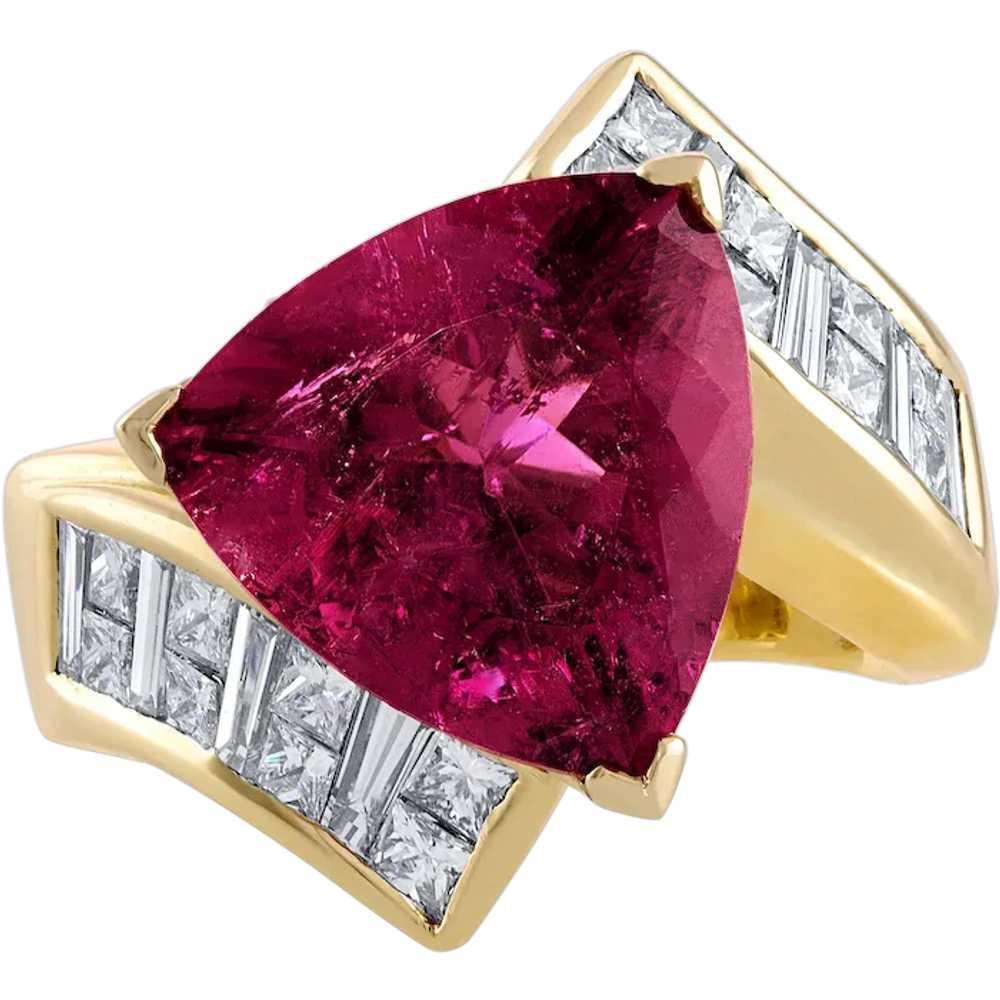 GIA 6.59ct Natural RUBELLITE Tourmaline Diamond 1… - image 1