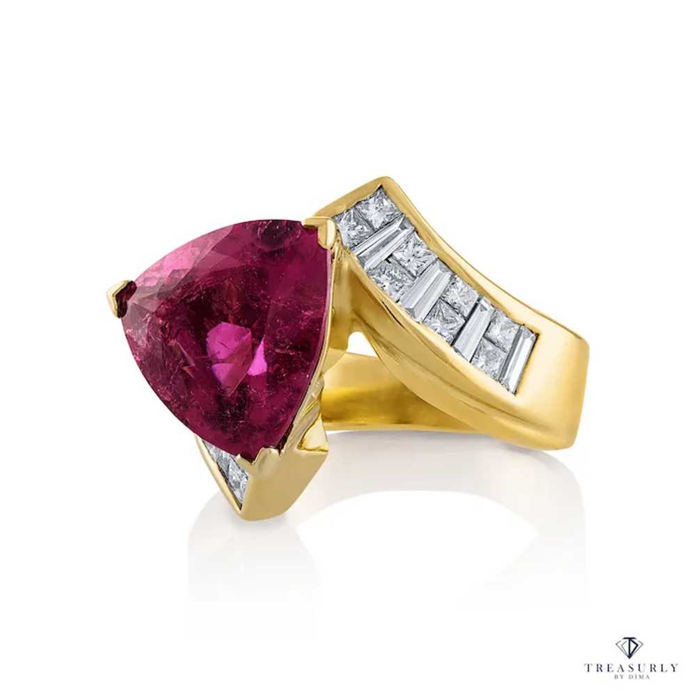 GIA 6.59ct Natural RUBELLITE Tourmaline Diamond 1… - image 2