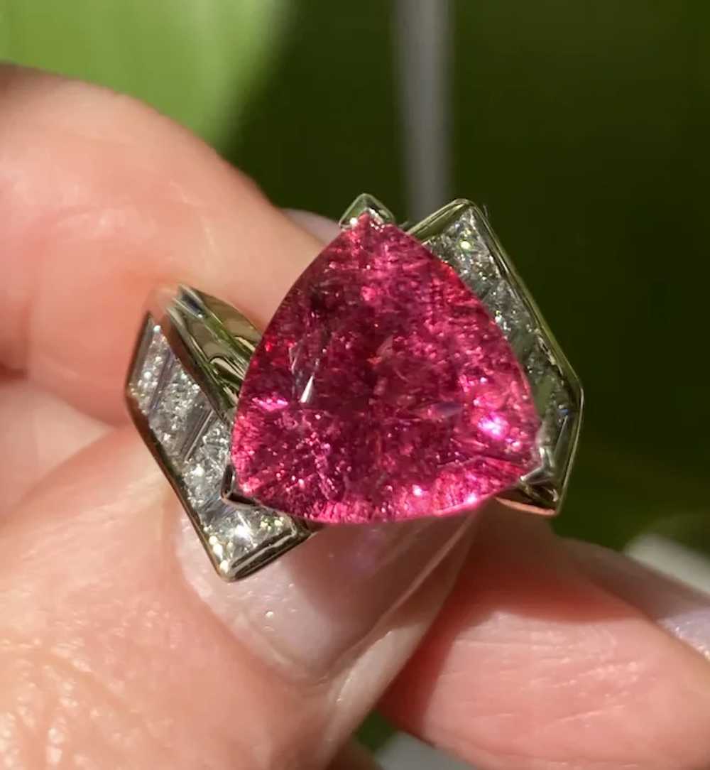 GIA 6.59ct Natural RUBELLITE Tourmaline Diamond 1… - image 6