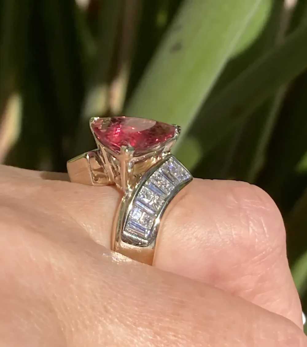 GIA 6.59ct Natural RUBELLITE Tourmaline Diamond 1… - image 9