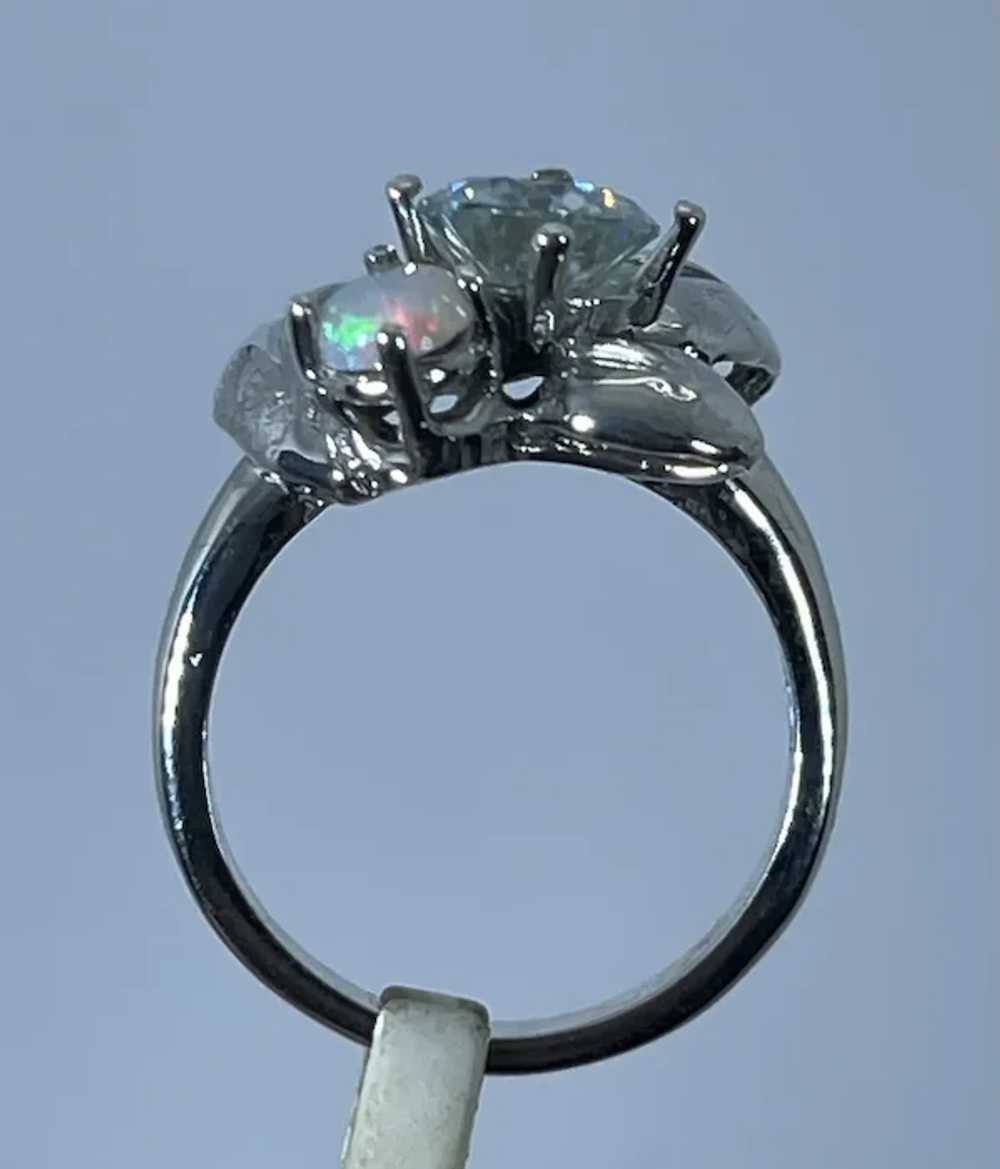 14k Moissanite & Opal Handcrafted Ring, free resi… - image 4