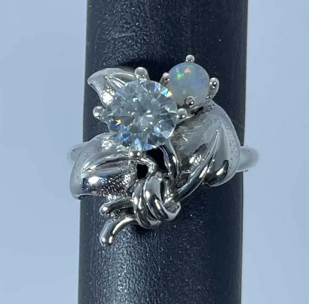 14k Moissanite & Opal Handcrafted Ring, free resi… - image 7
