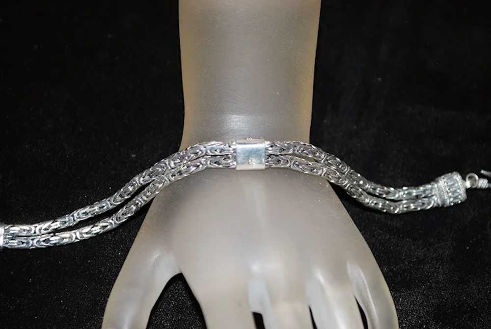 Sterling Silver Blue Chalcedony Bracelet - image 5