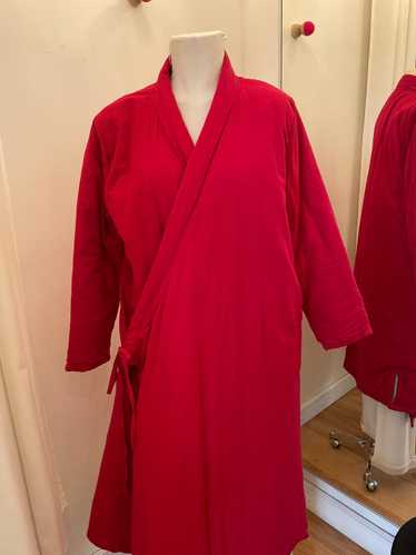 Red Linen + cotton Robe coat - image 1