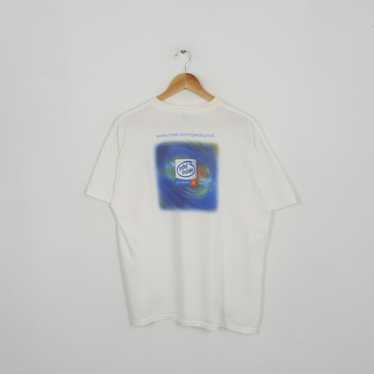 Vintage 90s Check Software Promo Tech T Shirt Size XL Faded Single