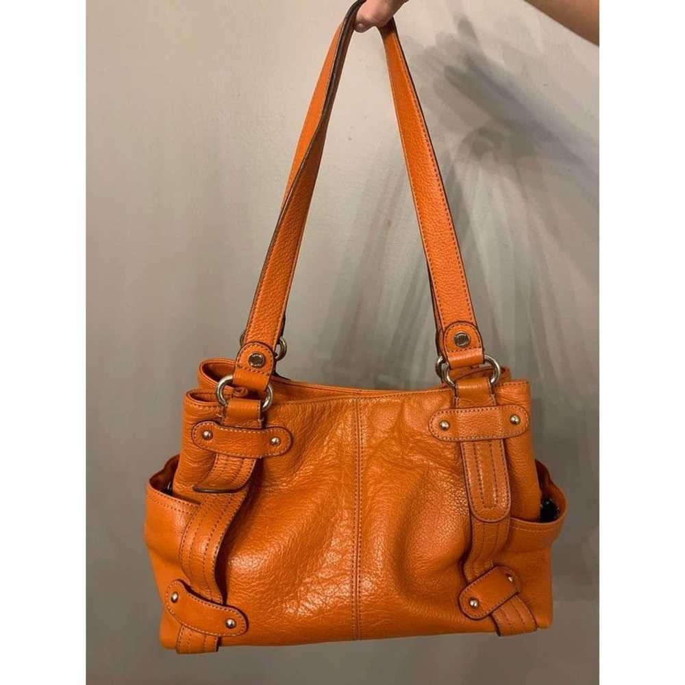 Unkwn Tignanello Bag / Purse Leather Burnt Orange - image 2