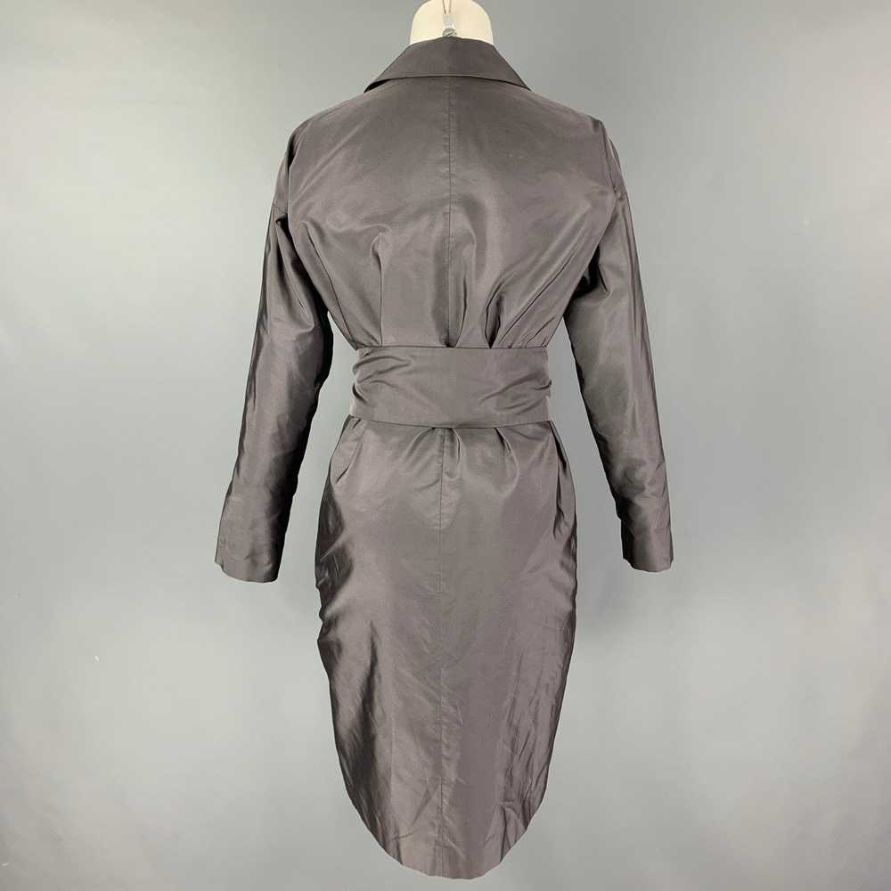 Prada Grey Silk Belted Coat - image 3