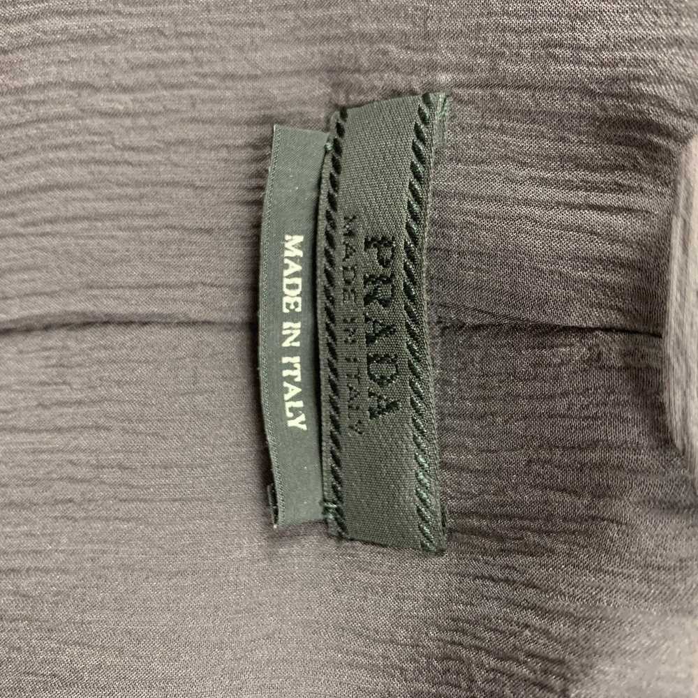 Prada Grey Silk Belted Coat - image 5
