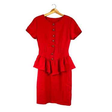 Vintage Vintage Red- Britland Peplum Dress 5 - image 1