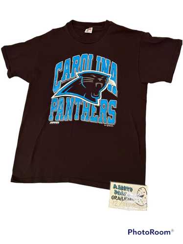 Vintage 1993 Carolina Panthers Black T-Shirt Size M - Gem