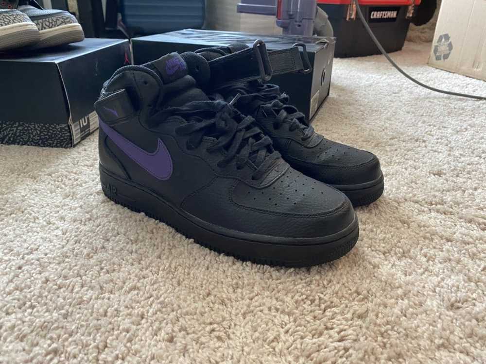 Nike Air Force 1 mid black and purple - image 1