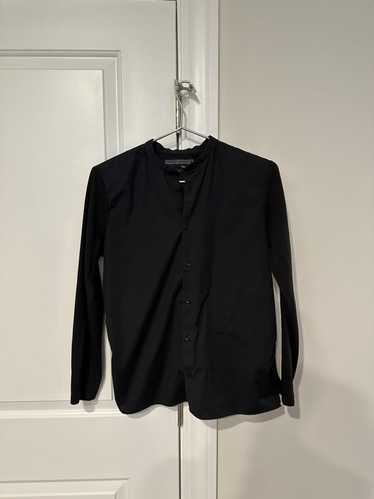 The Kooples Woven Shirt with Contrast Cotton Sleev