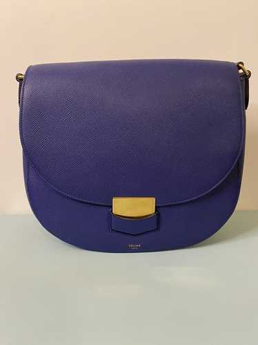 Christian Dior Vintage Saddle Bag MC 1001 Canvas Mini Blue Trotteur Handbag  Mint