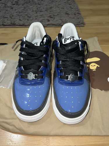 A Bathing Ape Bape Sta Patent Leather White Blue 1I70-191-002-BLUE US 8