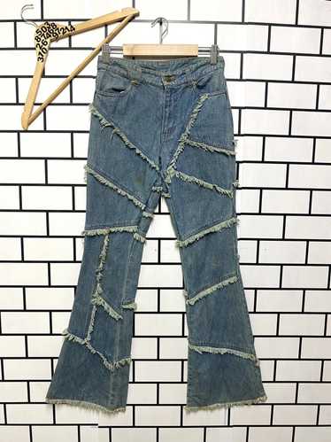 TAKA Original That's Fun distressed patchwork loose-fit jeans blue
