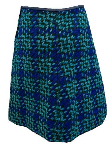 Bonnie Cashin 60s Blue Wool Bold Plaid skirt