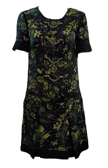 Gucci 2000s Floral Silk Mini Dress with Bamboo Har