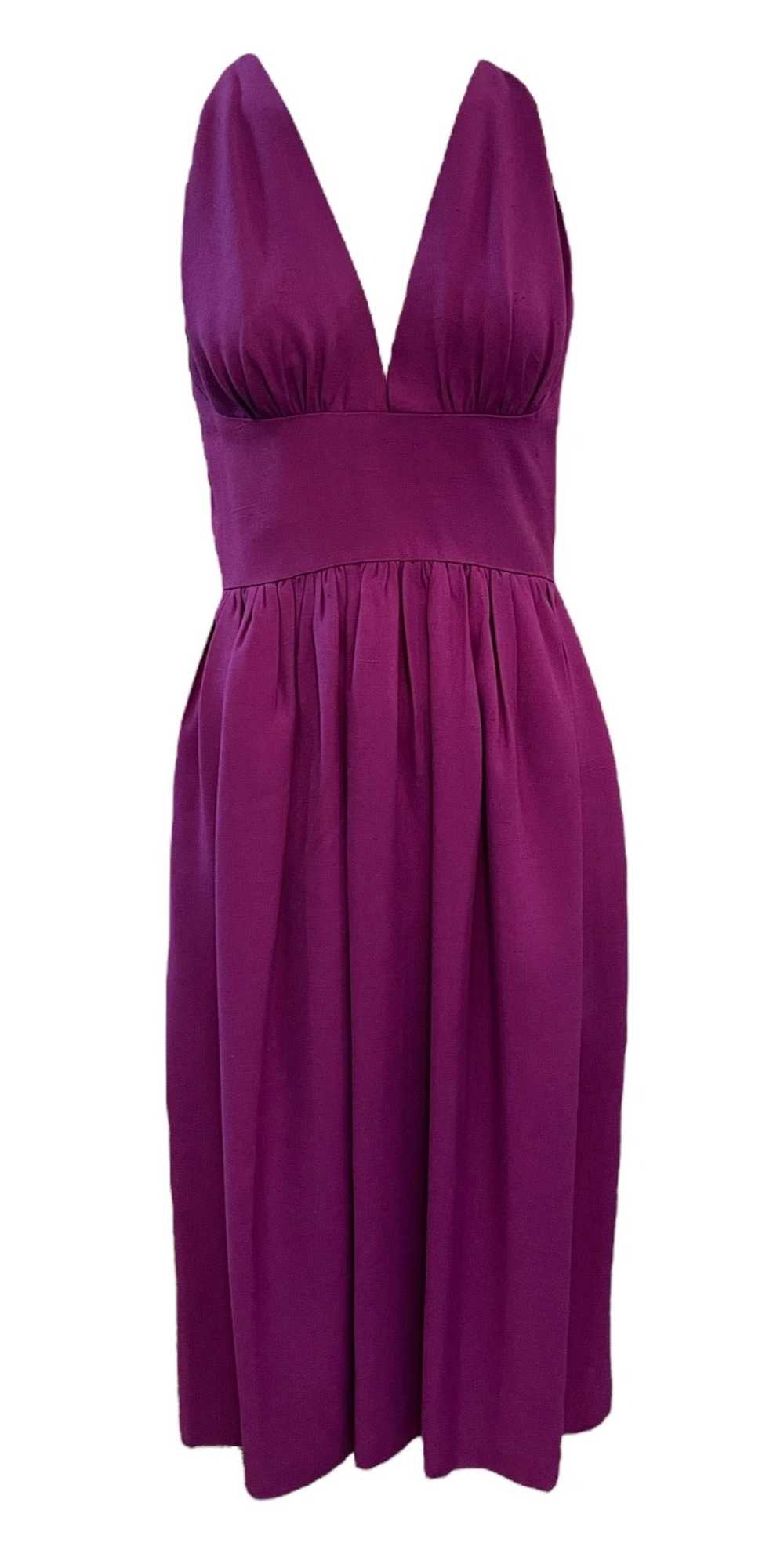 Halston 70s Purple Linen Dress - image 1