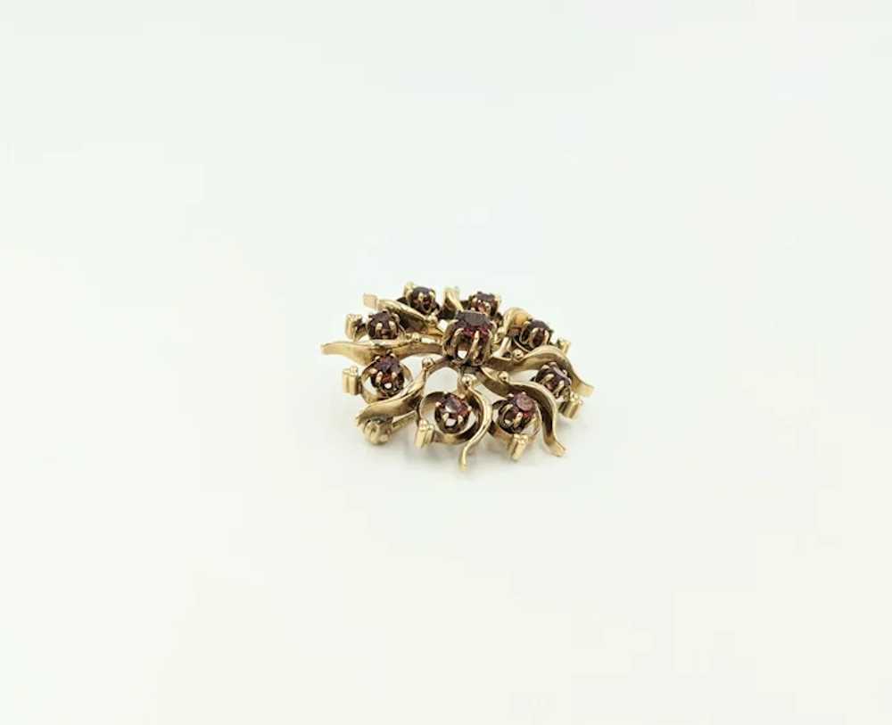 Antique Victorian 14K Yellow Gold Red Garnet Gems… - image 2