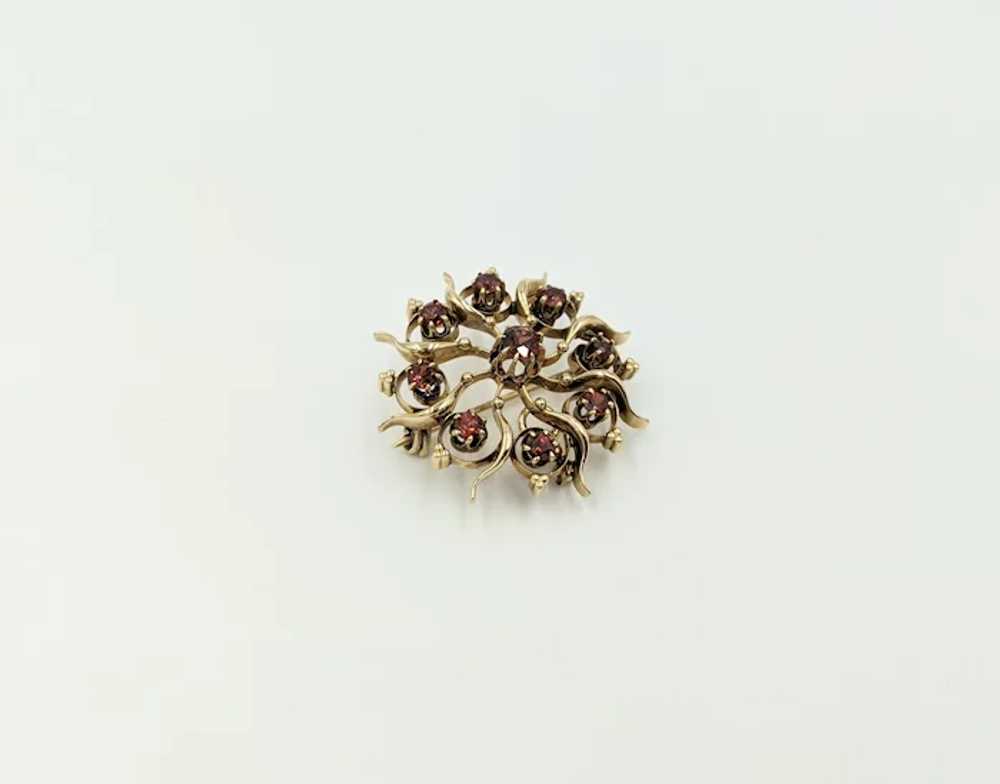 Antique Victorian 14K Yellow Gold Red Garnet Gems… - image 3