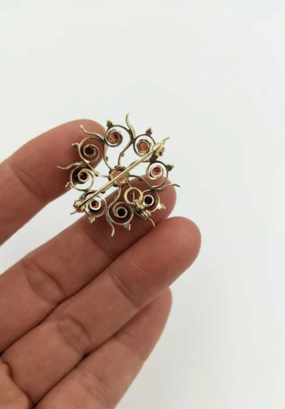 Antique Victorian 14K Yellow Gold Red Garnet Gems… - image 6