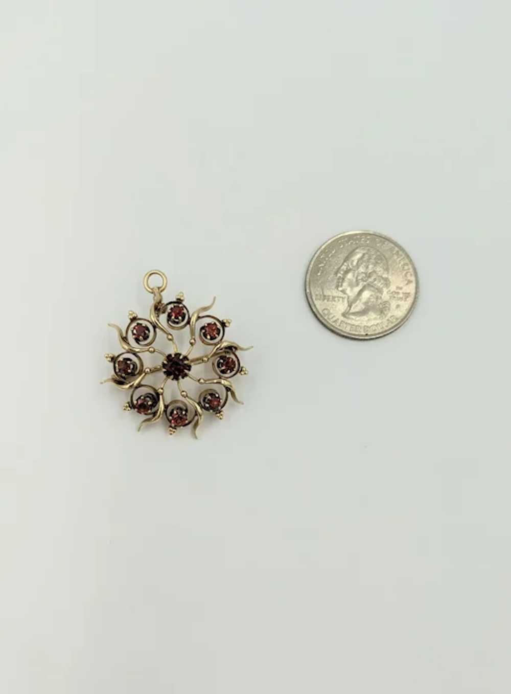 Antique Victorian 14K Yellow Gold Red Garnet Gems… - image 8