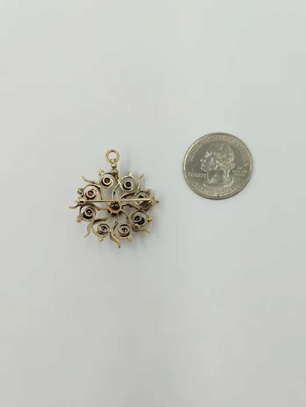 Antique Victorian 14K Yellow Gold Red Garnet Gems… - image 9