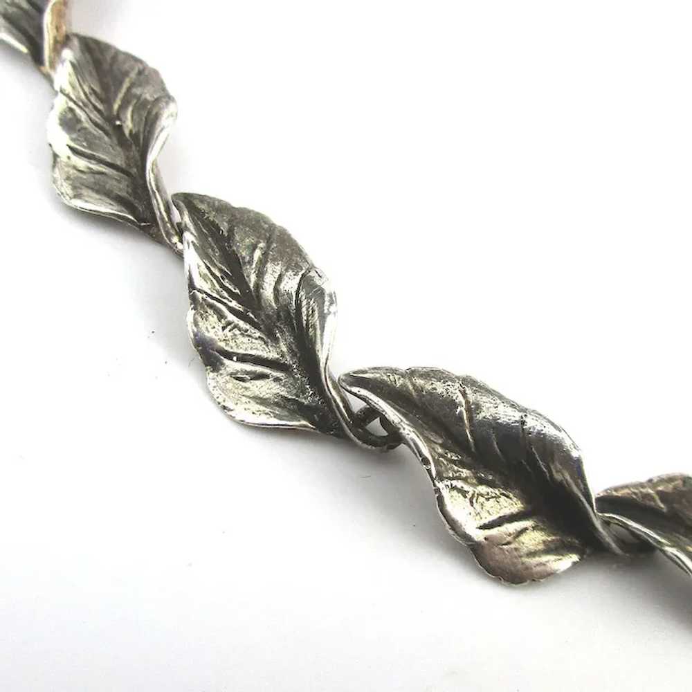 Vintage Ballou Sterling Silver Links of Leaves Ne… - image 2