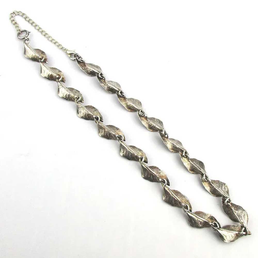 Vintage Ballou Sterling Silver Links of Leaves Ne… - image 3