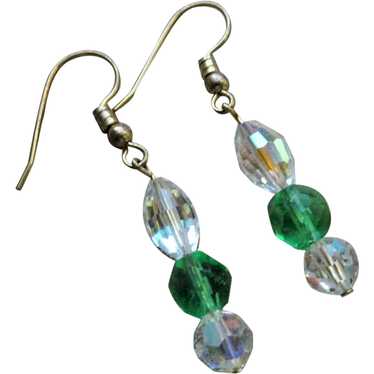 SPARKLING Vintage Crystal Glass Earrings, Lovely … - image 1